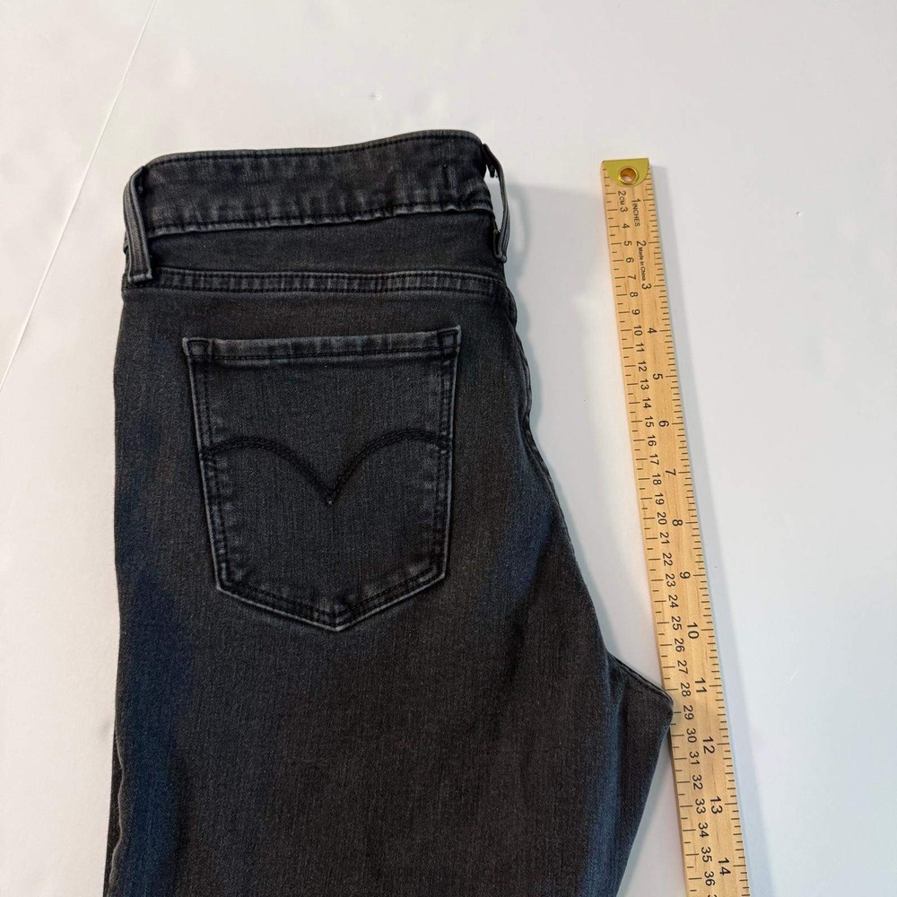 Levis 711 Skinny Jeans Womens 29 Washed Black Mid Rise Stretch Denim Denim Pants - Picture 14 of 16
